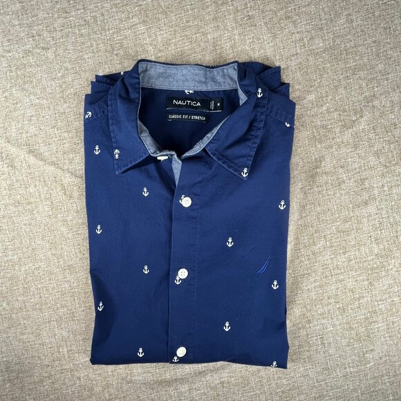 Nautica Other - Nautica Classic Fit Stretch Mens Dress Shirt Long Sleeve Size M
